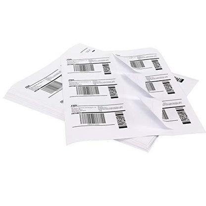 Printable Sticker Paper, 3-1/3" x 4" Shipping Address Labels 6000 Blank Mailing Labels for Laser & Inkjet Printers, 6 per Page Label Stickers, 1000 Sheets - size: 1000 Sheets / 6000 Labels