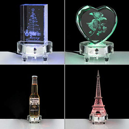 IFOLAINA Crystal LED Light Base for 3D Crystal Glass Art Display - color: R-Clear-Multicolor