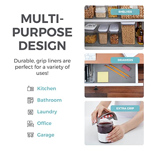 HOME GENIE Shelf Drawer and Cabinet Liner, Non Adhesive, 12x20 Slate Gray - color: Slate Gray, style: 12" x 20'