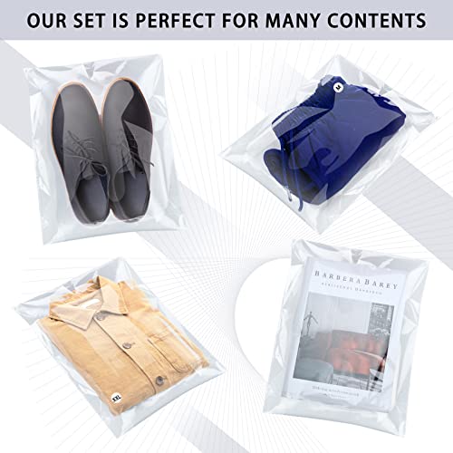PerKoop 400 Pcs 10"x13" Plastic Clear T Shirt Bags Clothing Package - size: 10"x13"