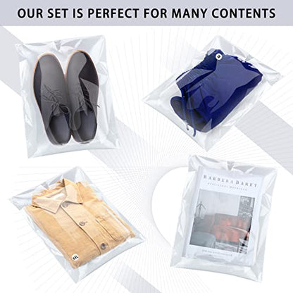 PerKoop 400 Pcs 12"x16" Plastic Clear T Shirt Bags Clothing Package - size: 12"x16"