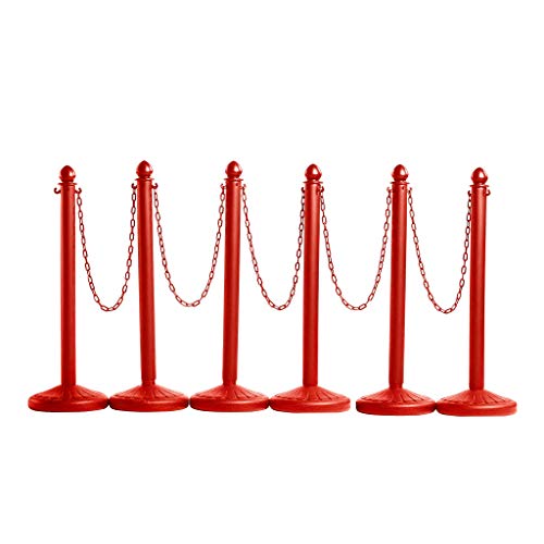 Crowd Control Warehouse Montour Line Red Plastic Stanchions, 6-Pack - color: Red