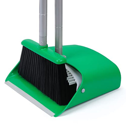 TreeLen Broom and Dustpan Set - Simplify Cleaning Your Home Ktichen Office with Ease - color: Green