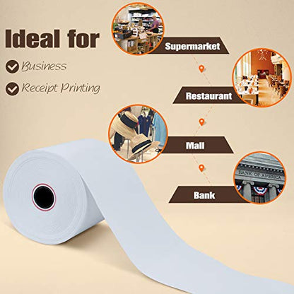 3 1/8" x 230' Credit Card Thermal Receipt Paper 10 Rolls - size: 3-1/8" x 230', style: 10 Rolls