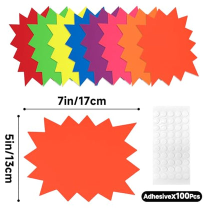 joycraft Starburst Signs, Fluorescent Garage Sale Signs with Adhesive Dots - color: Solid Colors