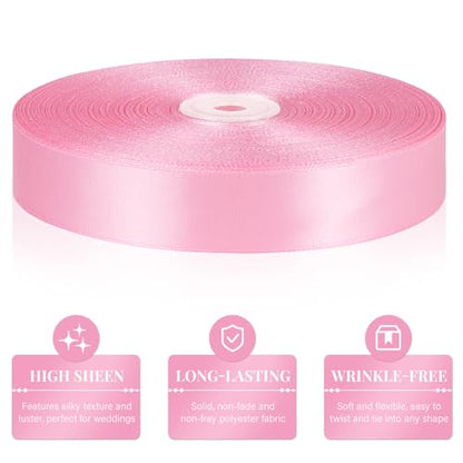 Pink Satin Ribbon 1 Inch x 100 Yards - color: Pink
