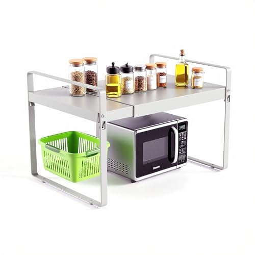 Expandable Cabinet Shelf Organizer, 9 Inch Deep, White, 1 Pack - color: White, size: 9" Deep | 1-Pack