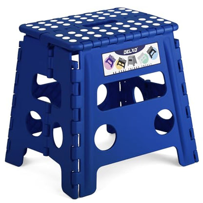 Delxo Folding Step Stool 13 Inch,300 Lbs Step Stool for Adults Blue - color: Blue, size: 13 Inch