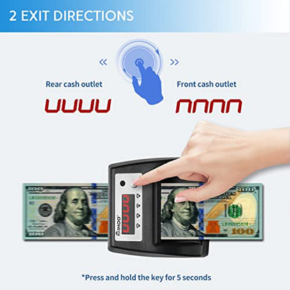 Automatic Money Counter with UV MG IR Size Image Counterfeit Detection, Counterfeit Bill Detector for USD and EUR, Currency Value Checker Scanner, Black - style: USD&EUR