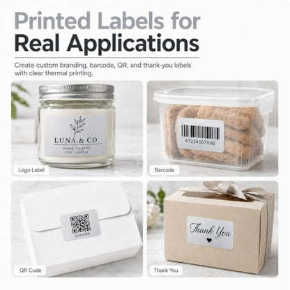 Metallic Silver Thermal Labels 2 × 3 Inch Vinyl Stickers 200 PCS - color: Matte Silver, size: 2 × 3 Inch