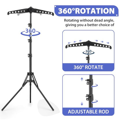 Cap and Gown Display Stand, Adjustable Shirt Display Stand - color: Glossy Black