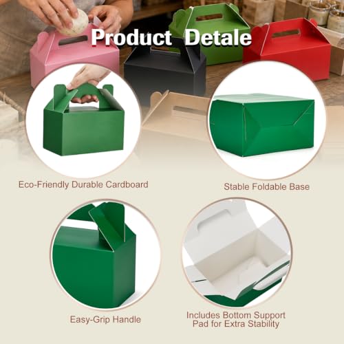 Aosric Small Green Gable Boxes 3.5 x 3.5 x 6.3 In, 30 Pack - color: Green