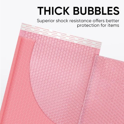 CHMI Pink Bubble Mailers 8.5 x 12 Inch 100 Pack, Usable Size 8.25X12 Inch Poly Mailers,Mailing Envelopes,Shipping Mailer，Opaque Self Seal Adhesive Waterproof Bags for Packaging and Shipping.
