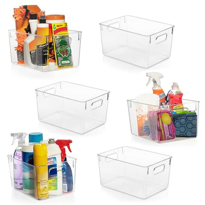 ClearSpace Clear Plastic Storage Bins, Pantry & Cabinet Organizer, 6 Pack - size: 6 Pack