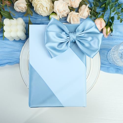 Dusty Blue Double-Faced Satin Ribbon, 3 Inch x 10 Yards - color: Dusty Blue