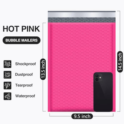 UCGOU Bubble Mailers 9.5x14.5" 40 Pack Usable Size 9.5x13.5" Hot Pink - color: Hot Pink, size: 9.5x14.5" 40PC