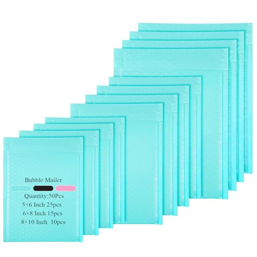 100 Pcs Kraft Bubble Mailers 3 Size Padded Envelopes, Green - color: Green