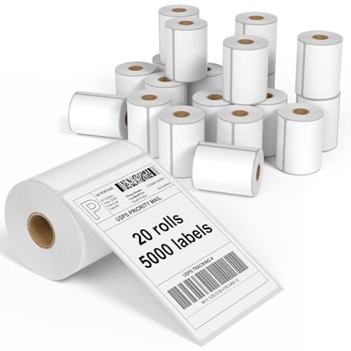 FungLam 4"X6" Thermal Shipping Labels, 5000 Labels, 20 Rolls, Compatible with Rollo, Munbyn, iDPRT Thermal Printers - size: 20 Rolls