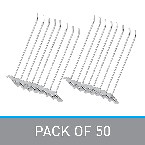 SSWBasics 12" Slatwall Hooks - Chrome - Pack of 50