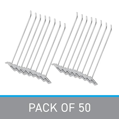 SSWBasics 12" Slatwall Hooks - Chrome - Pack of 50