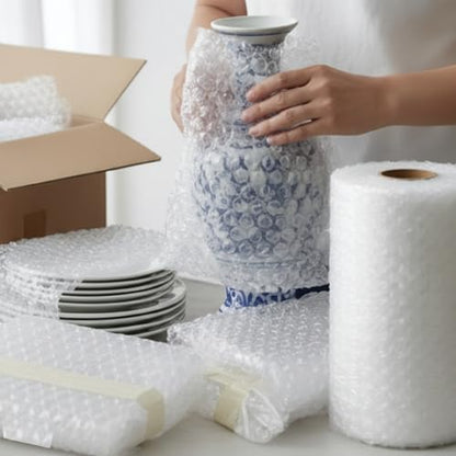 Bubble Wrap for Packing & Moving 1 Pack, 72 FT x 12” Bubble Cushioning Wrap with 3/16” Small Bubbles & 10 Fragile Stickers, Tear-Perforated Every 12”, Lightweight Protective Packaging for Moving - size: Small