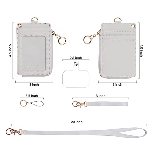 MONDO DESIGNS 2-in-1 ID Badge Holder Lanyard Wallet - Off White - color: Off White