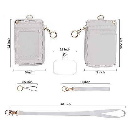 MONDO DESIGNS 2-in-1 ID Badge Holder Lanyard Wallet - Off White - color: Off White
