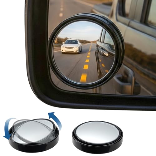 JOYTUTUS Blind Spot Mirror 2 Pack HD Frame Convex Glass for Wide Angle View and Safer Lane Changing Compatible with Cars SUVs Trucks RVs Easy Stick On & Long Lasting Durability - size: Round-shaped