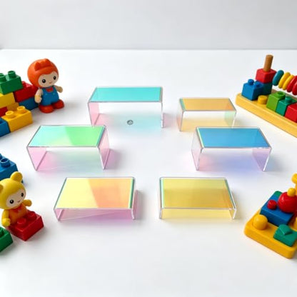 Wider Holographic Acrylic Risers 6 Pcs 4 Inch for Countertop Organizer - color: Holographic 6 PCs