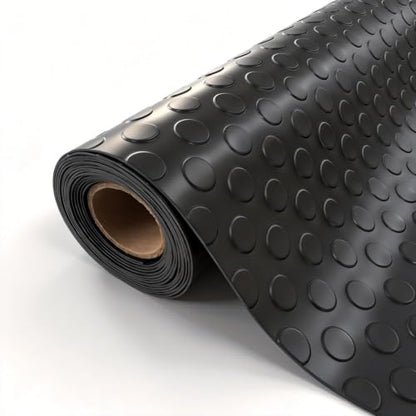 StellarStar 4x6 FT Garage Floor Mat, 2mm Thickened PVC Coin Pattern - color: Black(Coin), size: 4x6 FT
