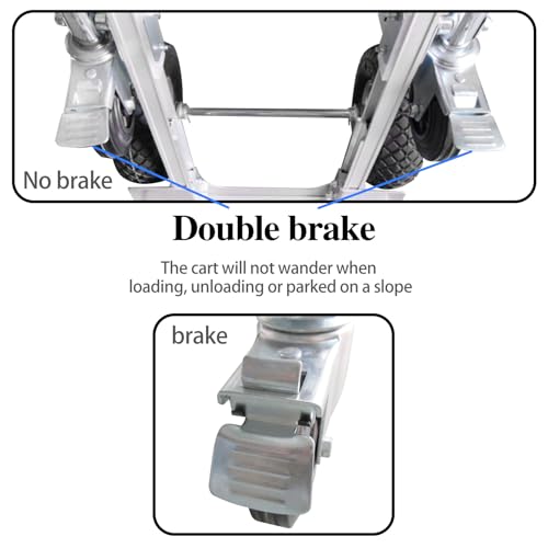 Silver Convertible Hand Truck Dolly Cart with Wheels Heavy Duty, 1000 Lbs Capacity, 2 Straps for Moving Furniture/Appliance/Carton/Warehouse/Office/Easy to Follow Video to Install - color: Silver