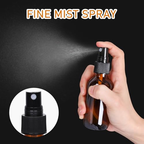 2 oz Amber Glass Spray Bottles 24 Pack, Leakproof with Durable Refillable - color: 24 Pack, size: 2 fl.oz