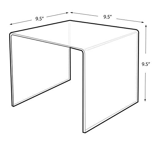 Azar Displays 515314 9.5" Square Acrylic Riser (4 Pack) - size: 9.5 X 9.5