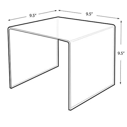 Azar Displays 515314 9.5" Square Acrylic Riser (4 Pack) - size: 9.5 X 9.5