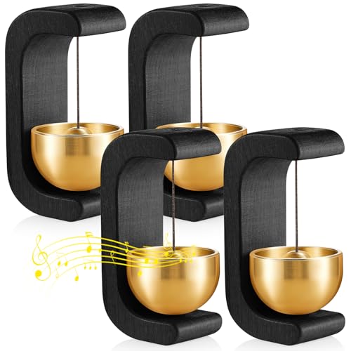 Zonon 4 Pcs Magnetic Wooden Doorbell Chime, Black - color: Black
