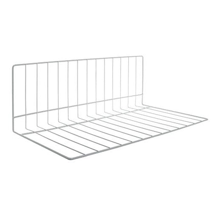 HUBERT L Shape Shelf Divider White Epoxy Coat Wire - 22" L x 8" and 12" Sides
