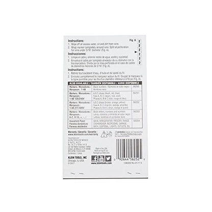 Klein Tools 56252 Wire Marker Book, 277/480V 3 Phase 1-48 (Pack of 2) - size: 1 Count (Pack of 2), style: 277/480V