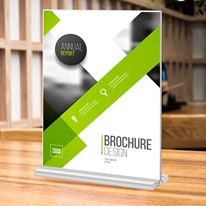 2 Pack 8.5 x 14 Inches Large Acrylic Sign Holder, Clear T Shaped Sign Holder Table Photo Menu Display Stand Double Sided Picture Flyer Sign Holder for Office Store Restaurant (8.5 x 14 Inches) - size: 8.5 x 14 Inches