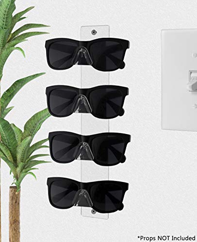 Marketing Holders 2 Pack Sunglasses Rack 4 Tier Holds 4 Pair Wall Mount with Hanging Hardware Eyeglasses Labs Spectacles Clear Acrylic Display Safety Glasses Warehouse Retail Shops Optical Center - size: 4 Tier Clear