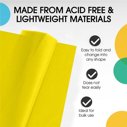 Party Solids Yellow Tissue Paper for Gift Bags 15" X 20" 480 Sheets - color: Yellow, size: 15" X 20"
