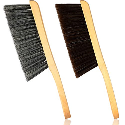Patelai 2 Pcs Wooden Bench Brushes Fireplace Brush, Gray, Brown - color: Gray, Brown