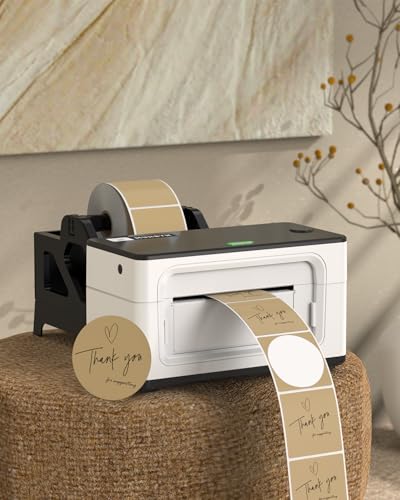 MUNBYN 2 Inch Brown Circle Thermal Labels for Logo, 750 Sheets/1 Roll - color: Brown, size: 2inch