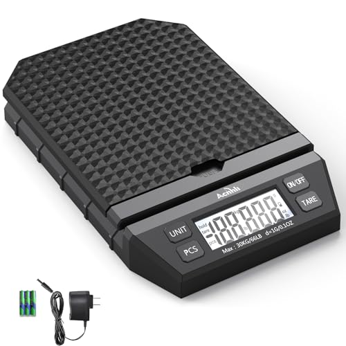 Digital Postal Table Scale, 66LB*1g, Net Weight Counting Weighing, Using AC Adapter Included or Battery, Liquid Crystal Display Screen