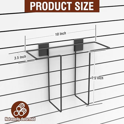 6 Pack Literature Display for Slatwall, Metal Wire Magazine Holder Slat Wall Shelf Accessories for Exhibitions Trade Show and Office Retail Store - Black