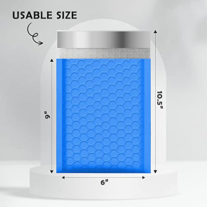 Yens Bulk Blue Poly Bubble Mailers 6x10 250 Pack Usable 6x9 - color: Blue, size: 6" x 10"