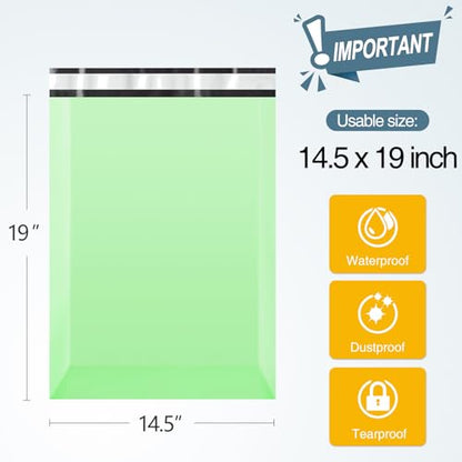 Famagic Large 14.5x19 Poly Mailers for Clothes, Business, 100pcs Mint Green - color: Mint Green, size: 14.5x19