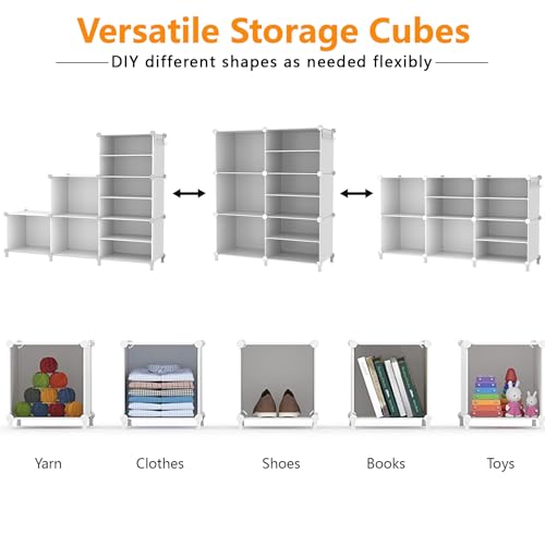 AWTATOS 6 Cube Closet Organizer Storage Shelves, White - color: White