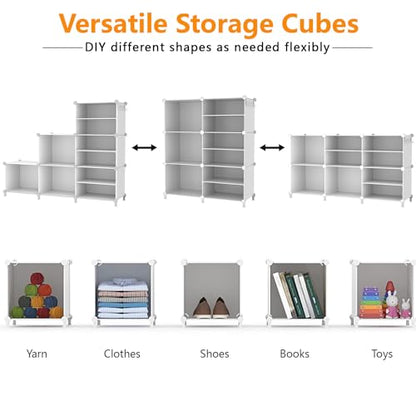 AWTATOS 6 Cube Closet Organizer Storage Shelves, White - color: White