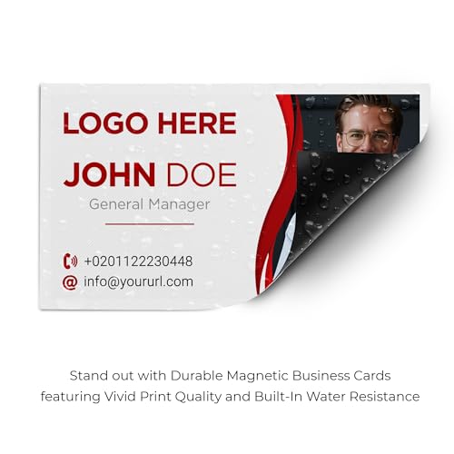 24/48/96 Pack, 3.5"x2" Personalized Magnetic Business Cards, Custom Magnets for Business, Branding and Advertising, 30 Mil Customizable Fridge Magnet Cards with Image, Logo and Text, Design 1 - color: Design 1