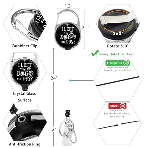 Giancomics Dog Lover Lanyards for ID Badges Holder Retractable Badge Reel - color: Dog Lover